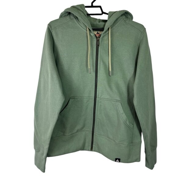 American Giant Women's L Full Zip Hoodie Sweatshirt Green FLAW-Bleach Marks - Picture 1 of 14